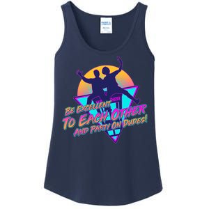 Retro 80's Bill And Ted Be Excellent to Each Other Party On Dudes! Ladies Essential Tank