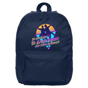 Retro 80's Bill And Ted Be Excellent to Each Other Party On Dudes! 16 in Basic Backpack