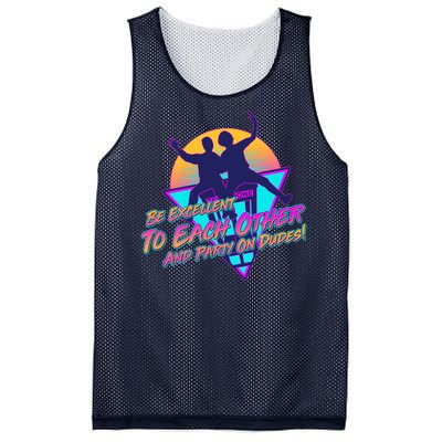 Retro 80's Bill And Ted Be Excellent to Each Other Party On Dudes! Mesh Reversible Basketball Jersey Tank