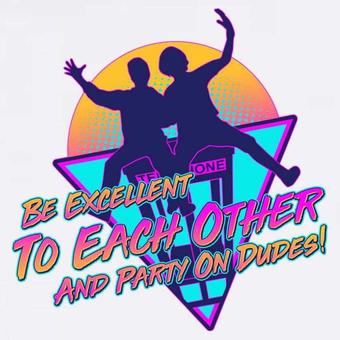 Retro 80's Bill And Ted Be Excellent to Each Other Party On Dudes! Garment-Dyed Sweatshirt
