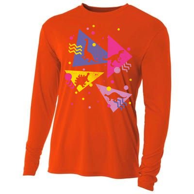 Retro 80's Dinosaurs Cooling Performance Long Sleeve Crew