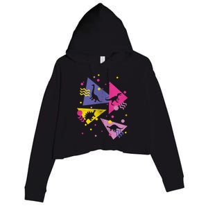 Retro 80's Dinosaurs Crop Fleece Hoodie