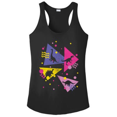 Retro 80's Dinosaurs Ladies PosiCharge Competitor Racerback Tank