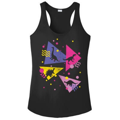 Retro 80's Dinosaurs Ladies PosiCharge Competitor Racerback Tank