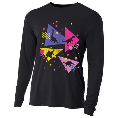 Retro 80's Dinosaurs Cooling Performance Long Sleeve Crew