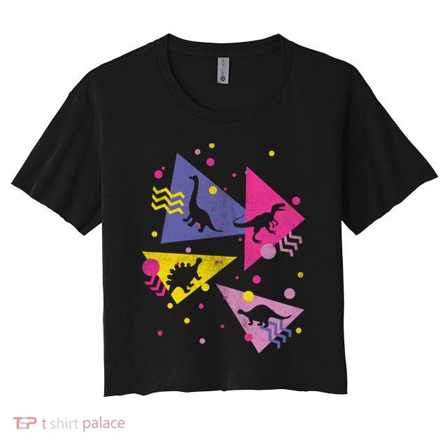 Retro 80's Dinosaurs Women's Crop Top Tee