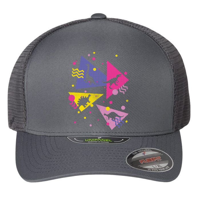 Retro 80's Dinosaurs Flexfit Unipanel Trucker Cap