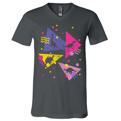 Retro 80's Dinosaurs V-Neck T-Shirt