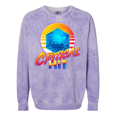 Retro 80's DnD Critical Hit Colorblast Crewneck Sweatshirt