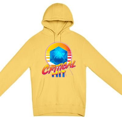 Retro 80's DnD Critical Hit Premium Pullover Hoodie