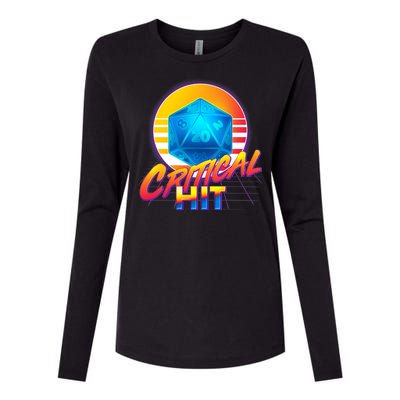 Retro 80's DnD Critical Hit Womens Cotton Relaxed Long Sleeve T-Shirt