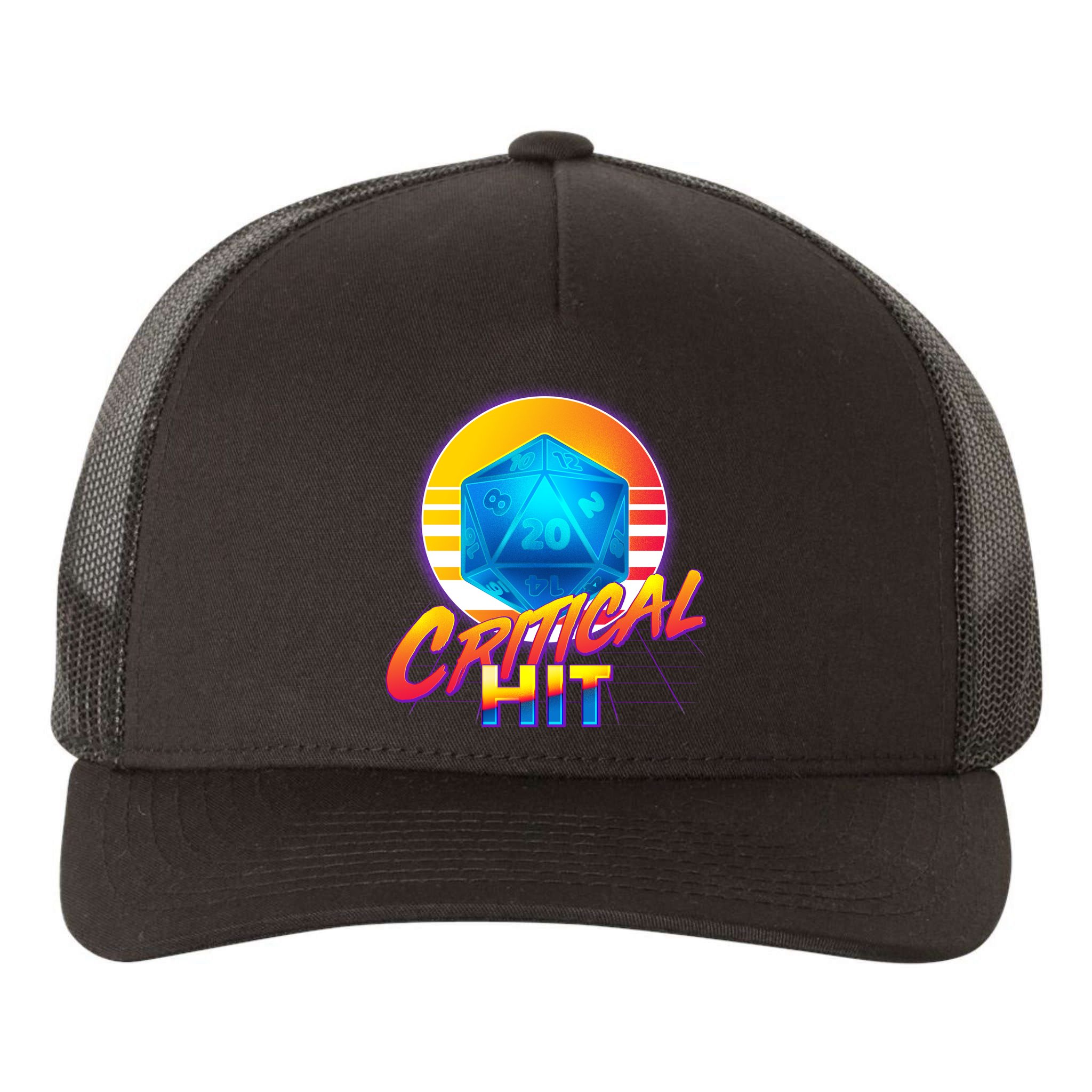 Retro 80's DnD Critical Hit Yupoong Adult 5-Panel Trucker Hat