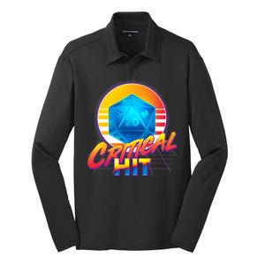 Retro 80's DnD Critical Hit Silk Touch Performance Long Sleeve Polo