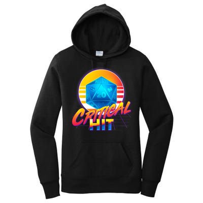 Retro 80's DnD Critical Hit Women's Pullover Hoodie