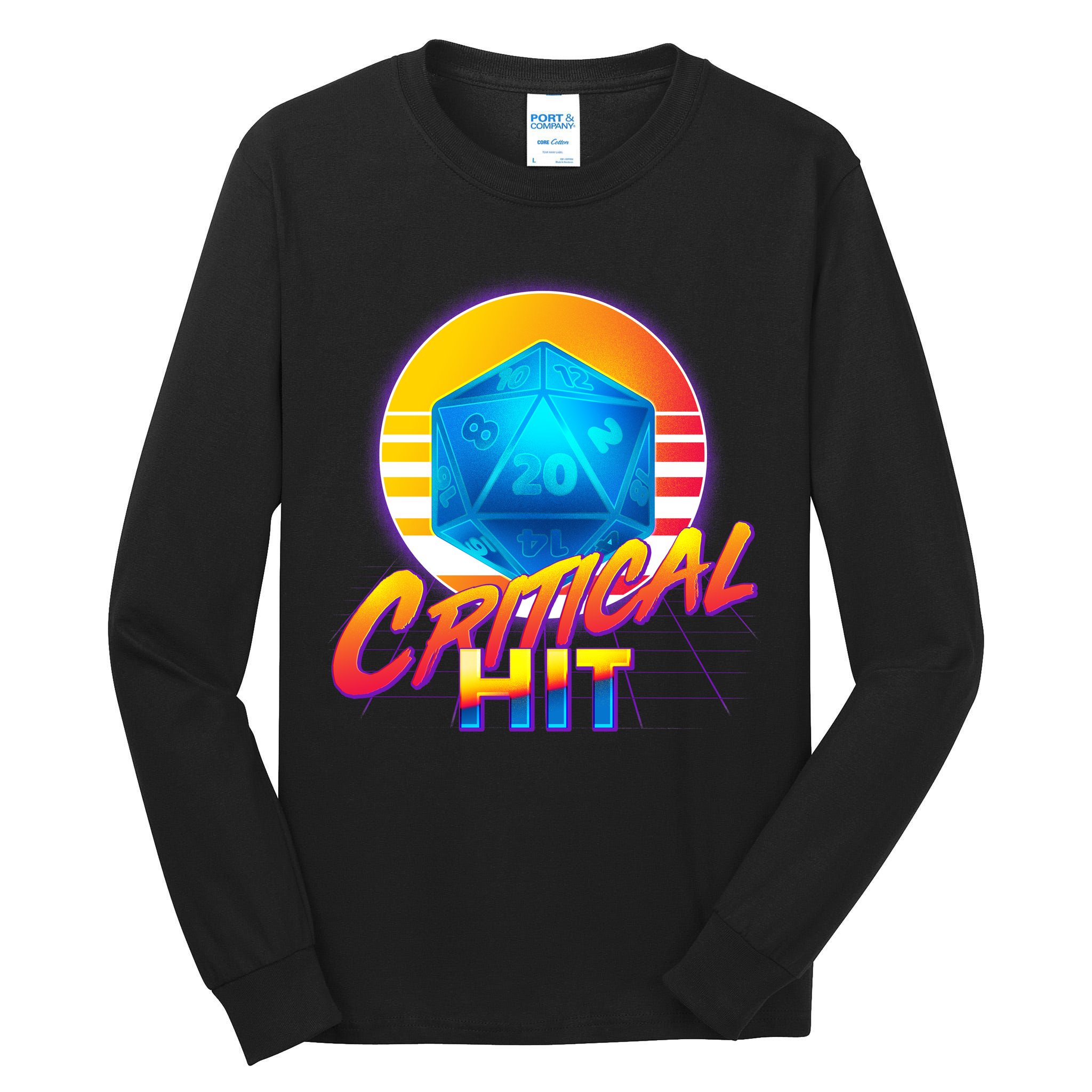 Retro 80's DnD Critical Hit Tall Long Sleeve T-Shirt