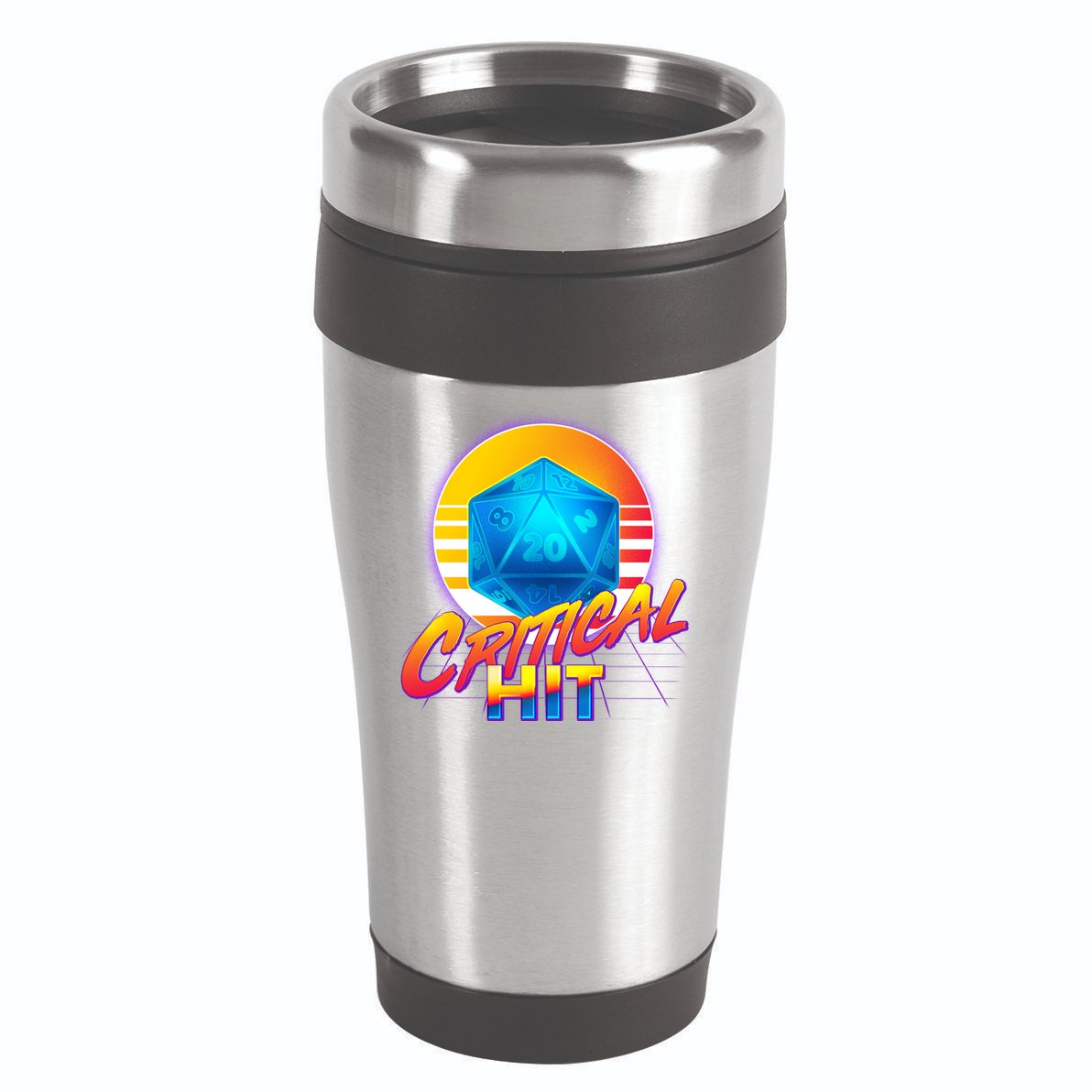 Retro 80's DnD Critical Hit 16oz Travel Tumbler