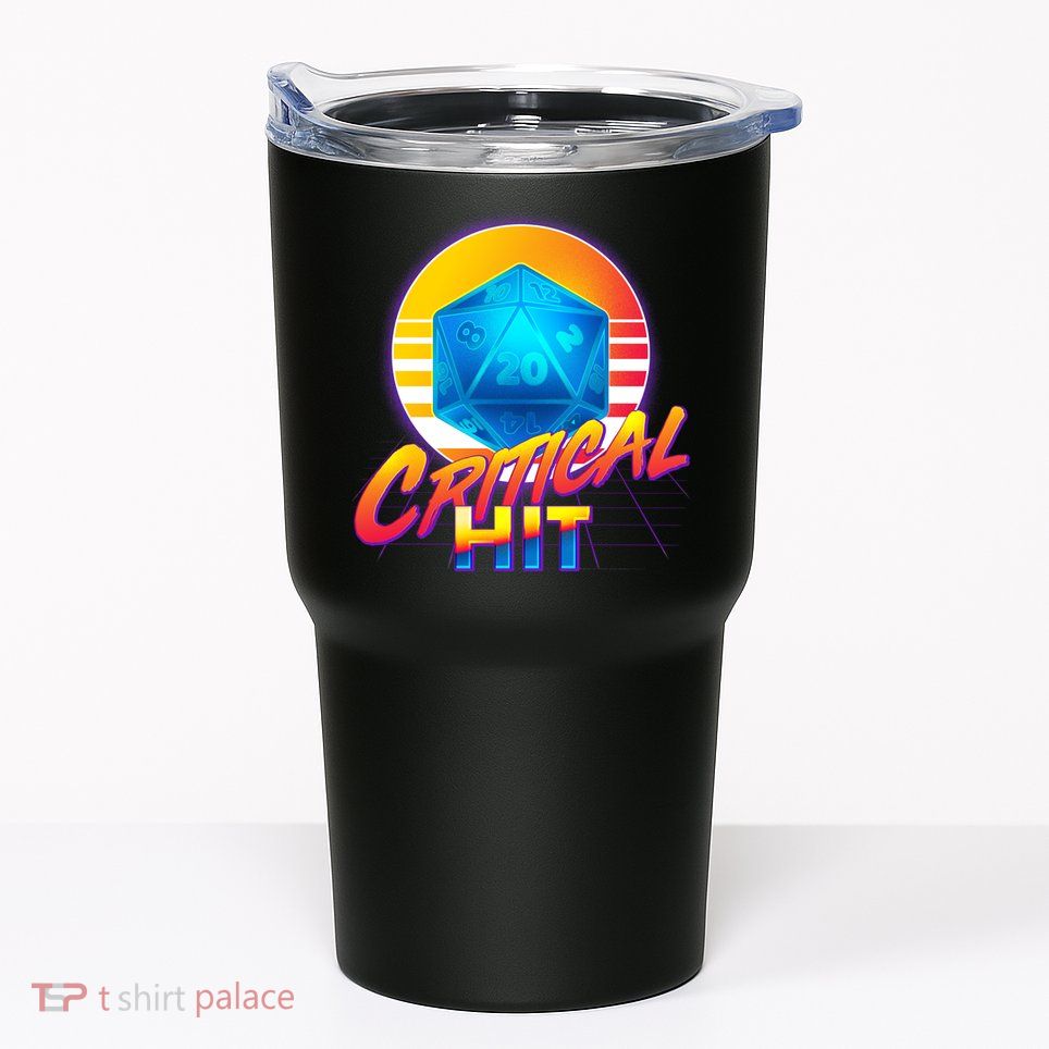 Retro 80's DnD Critical Hit Tumbler