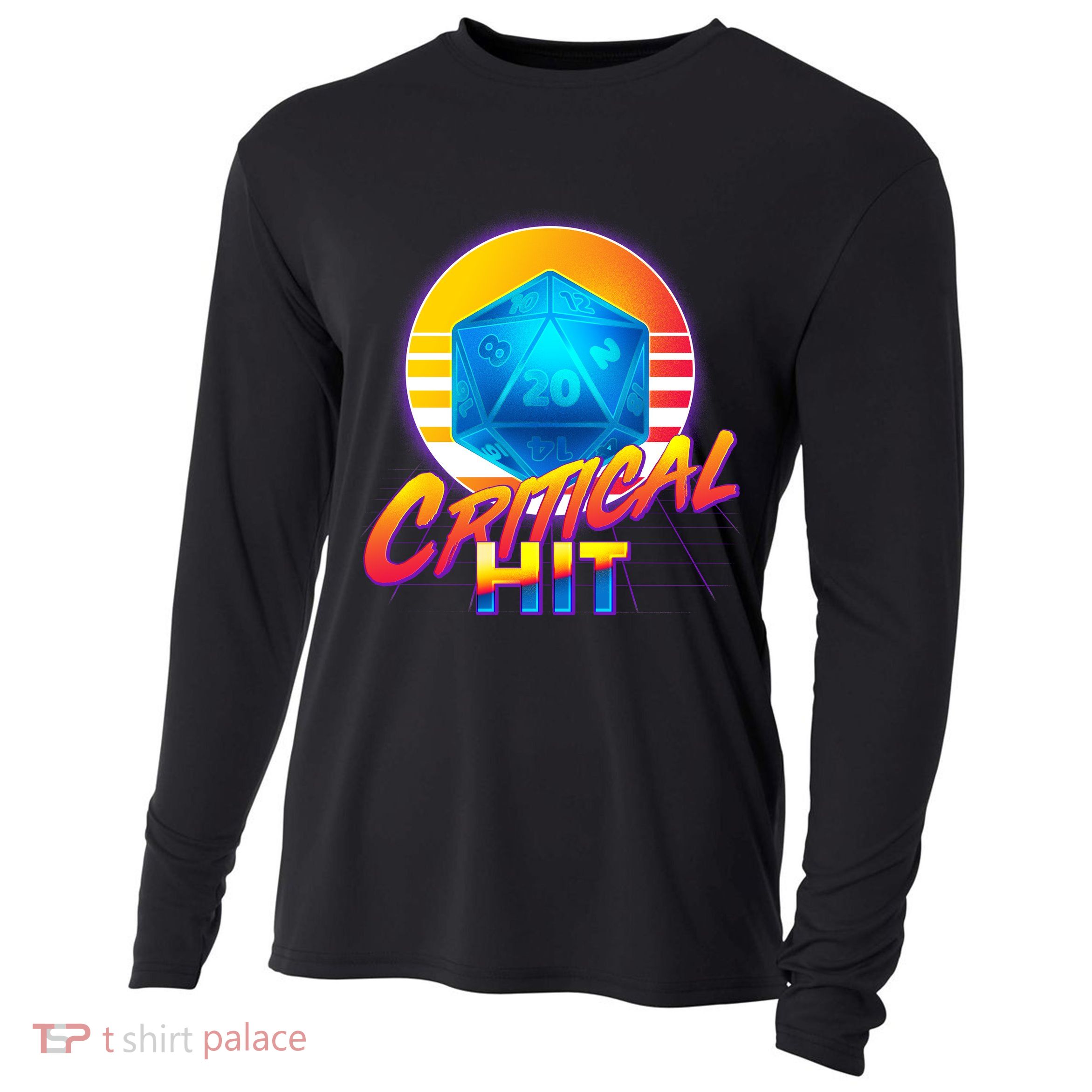 Retro 80's DnD Critical Hit Cooling Performance Long Sleeve Crew