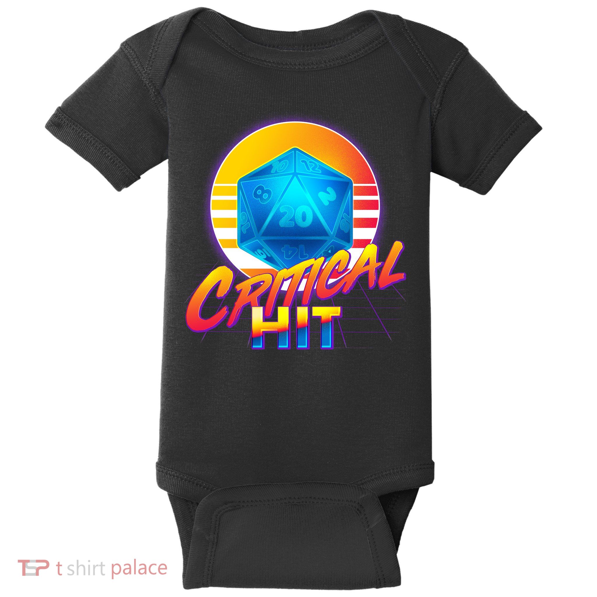 Retro 80's DnD Critical Hit Baby Bodysuit
