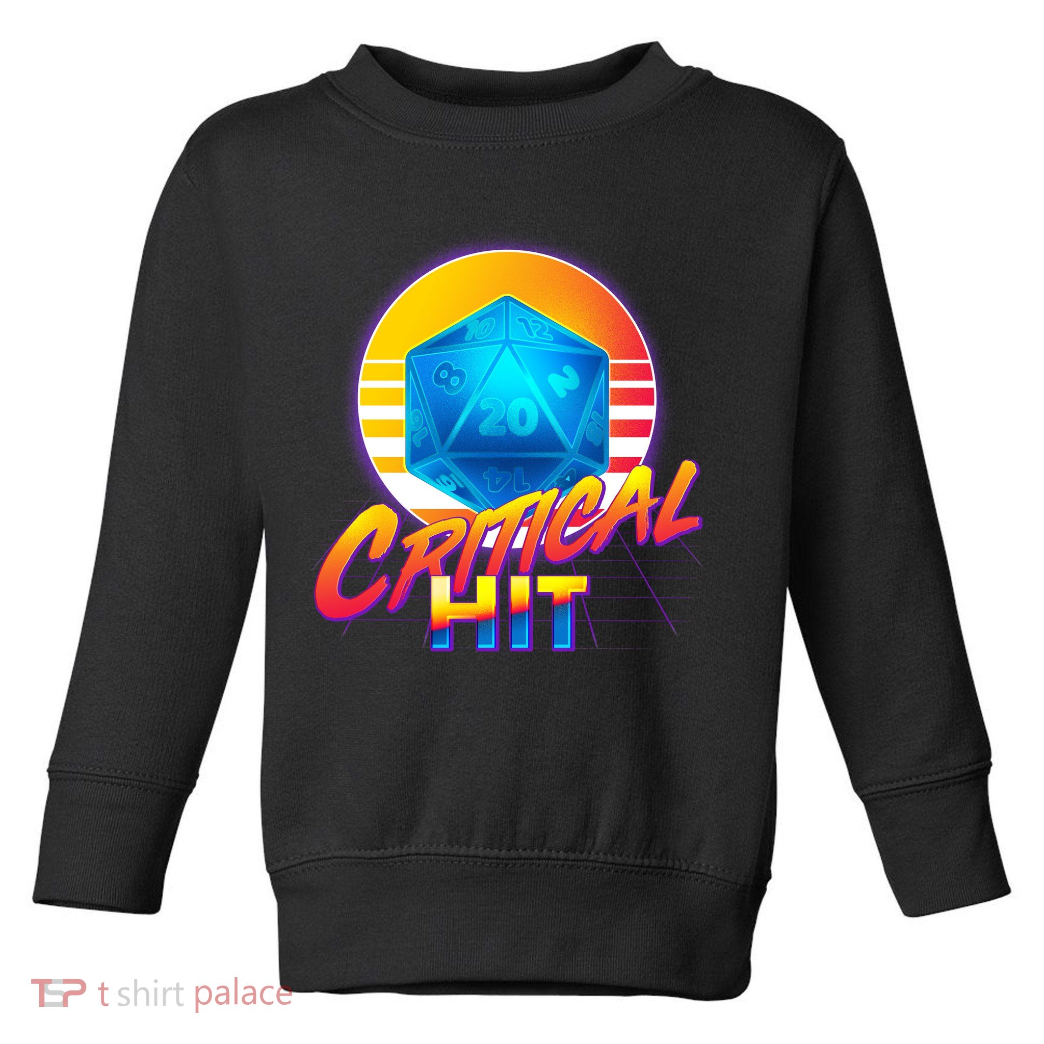 Retro 80's DnD Critical Hit Toddler Sweatshirt