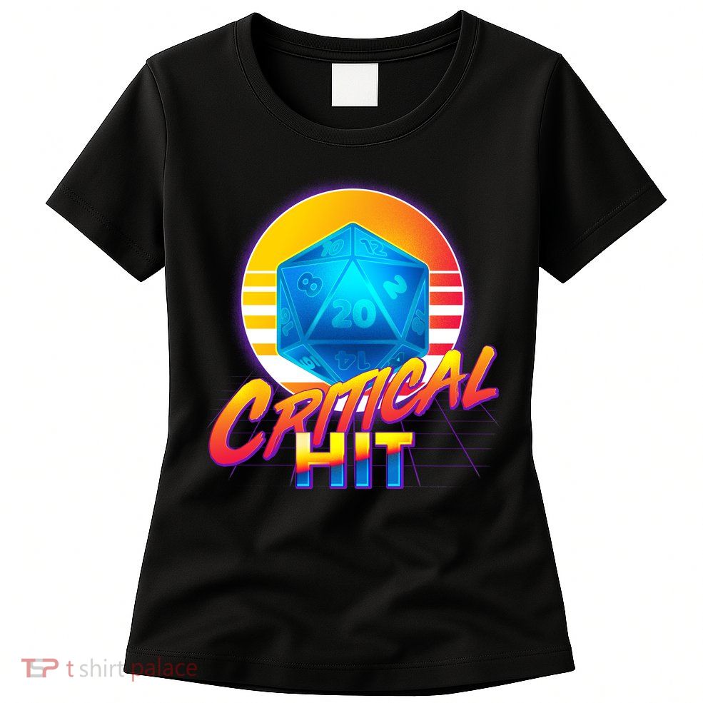 Retro 80's DnD Critical Hit Womens T-Shirt