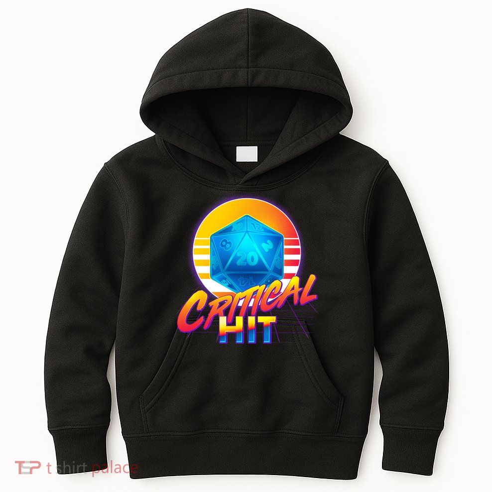 Retro 80's DnD Critical Hit Kids Hoodie