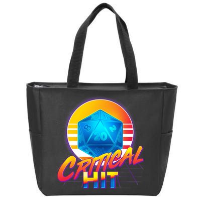 Retro 80's DnD Critical Hit Zip Tote Bag