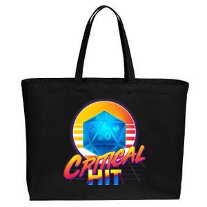 Retro 80's DnD Critical Hit Cotton Canvas Jumbo Tote