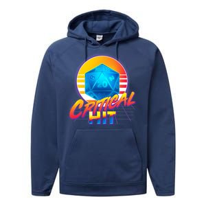 Retro 80's DnD Critical Hit Performance Fleece Hoodie