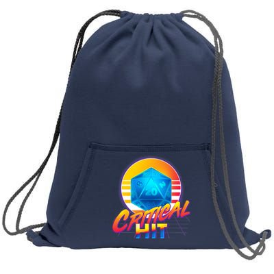 Retro 80's DnD Critical Hit Sweatshirt Cinch Pack Bag