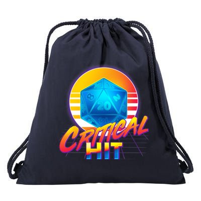 Retro 80's DnD Critical Hit Drawstring Bag