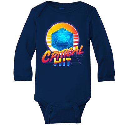 Retro 80's DnD Critical Hit Baby Long Sleeve Bodysuit