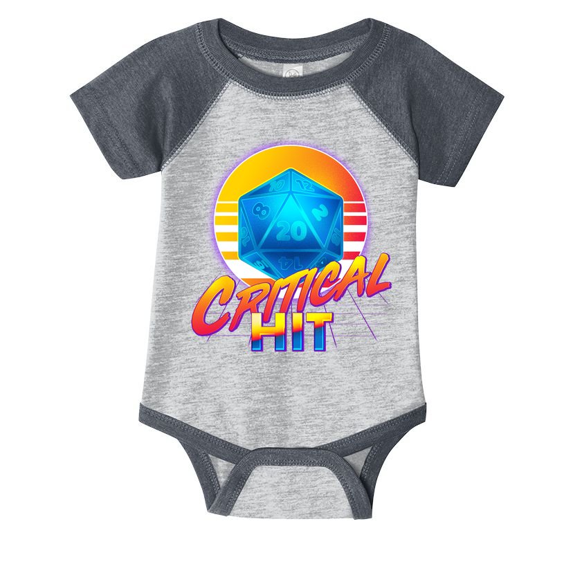 Retro 80's DnD Critical Hit Infant Baby Jersey Bodysuit