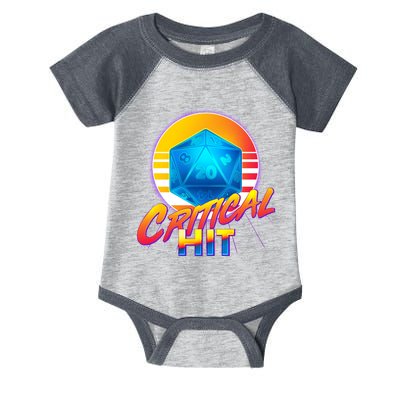 Retro 80's DnD Critical Hit Infant Baby Jersey Bodysuit