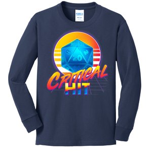 Retro 80's DnD Critical Hit Kids Long Sleeve Shirt