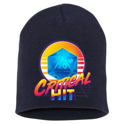 Retro 80's DnD Critical Hit Short Acrylic Beanie