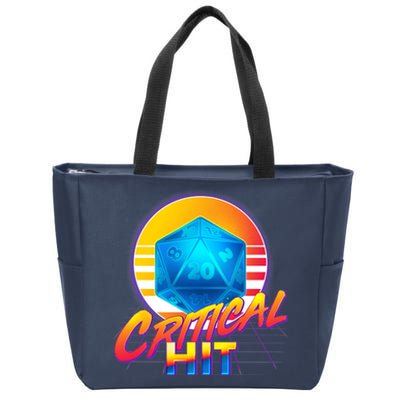 Retro 80's DnD Critical Hit Zip Tote Bag