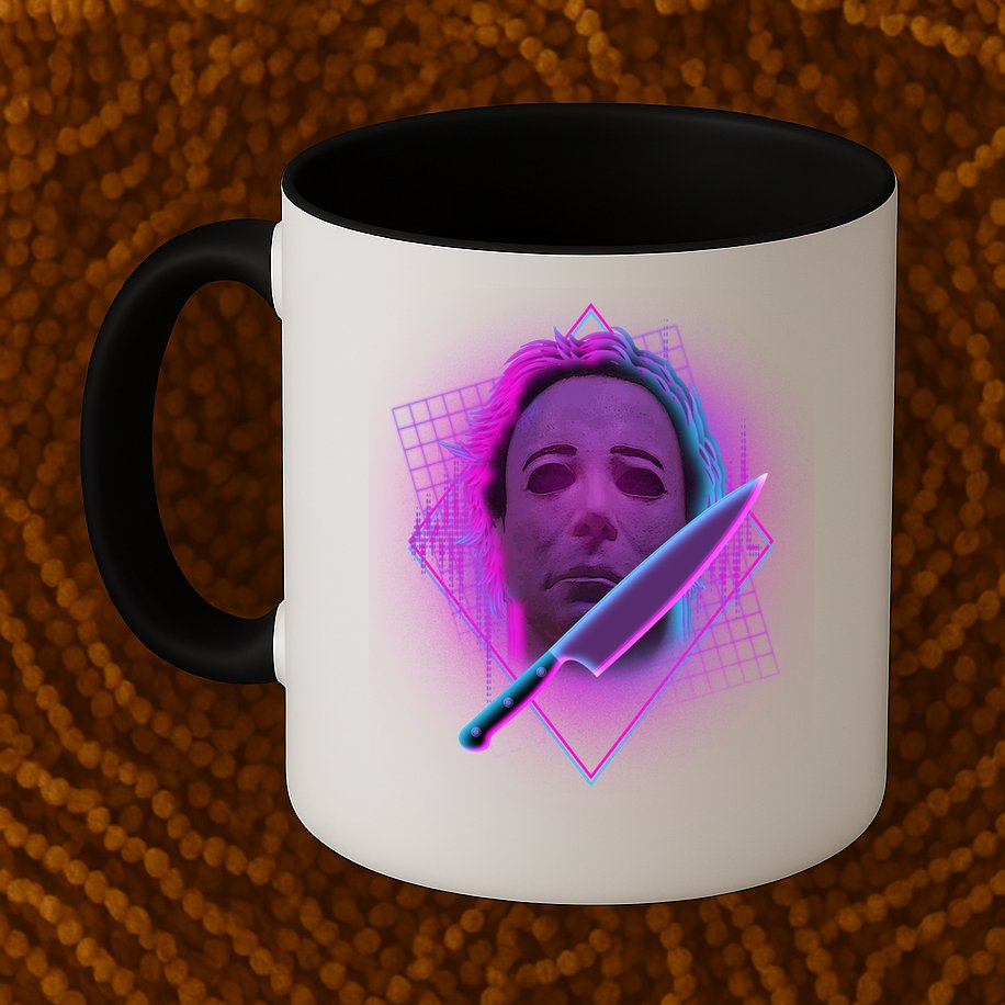 Retro 80's Eighties Myers With Knife Mug