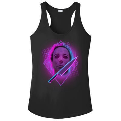 Retro 80's Eighties Myers With Knife Ladies PosiCharge Competitor Racerback Tank