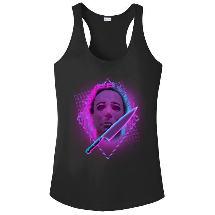 Retro 80's Eighties Myers With Knife Ladies PosiCharge Competitor Racerback Tank