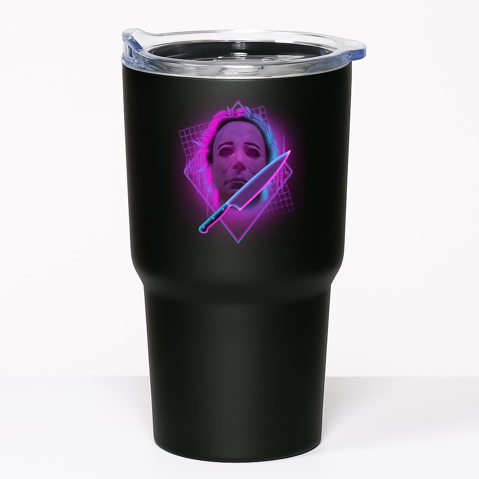 Retro 80's Eighties Myers With Knife Tumbler