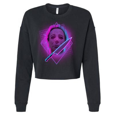 Retro 80's Eighties Myers With Knife Cropped Pullover Crew