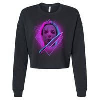 Retro 80's Eighties Myers With Knife Cropped Pullover Crew
