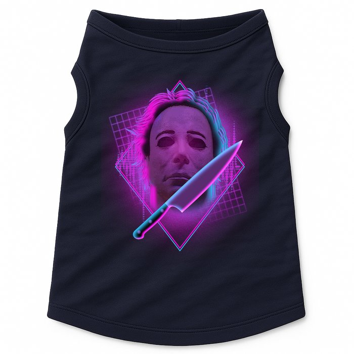 Retro 80's Eighties Myers With Knife Doggie Tank