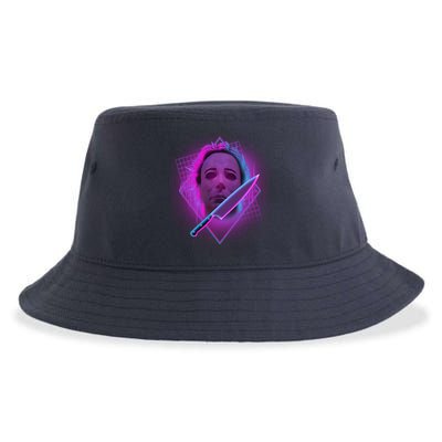 Retro 80's Eighties Myers With Knife Sustainable Bucket Hat