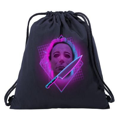 Retro 80's Eighties Myers With Knife Drawstring Bag