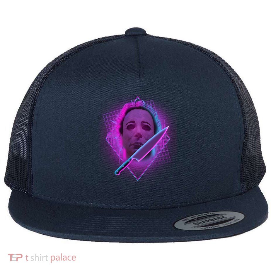 Retro 80's Eighties Myers With Knife Flatbill Hat
