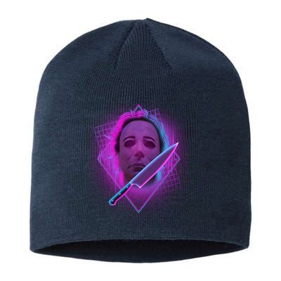 Retro 80's Eighties Myers With Knife Sustainable Beanie