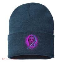 Retro 80's Eighties Myers With Knife Sustainable Knit Beanie