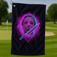 Retro 80's Eighties Myers With Knife Golf Towel